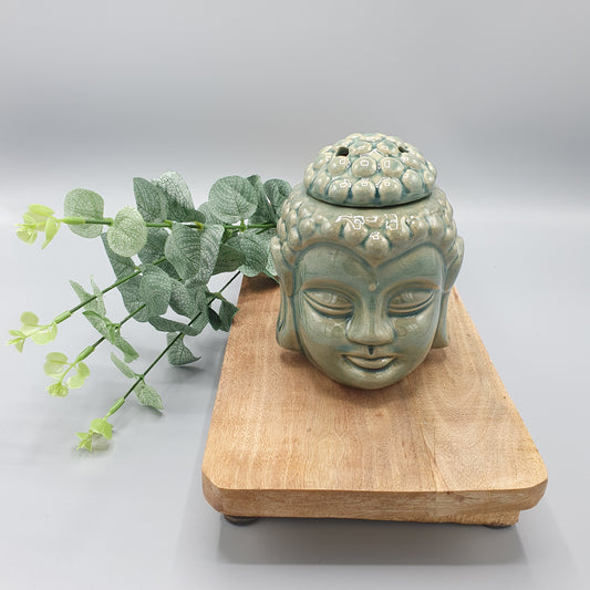 Giftset Wax brander Boeddha Blauw met Lotus Sandalwood wax melts