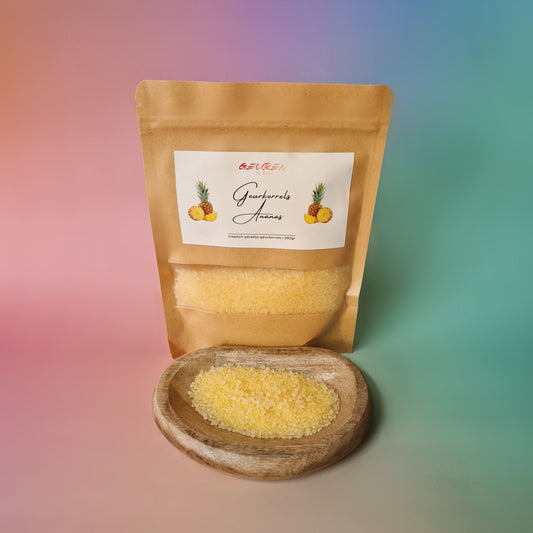 Zakje tropische geurkorrels met ananasgeur van Geuren in Huis, ideaal voor geurbranders en andere toepassingen.