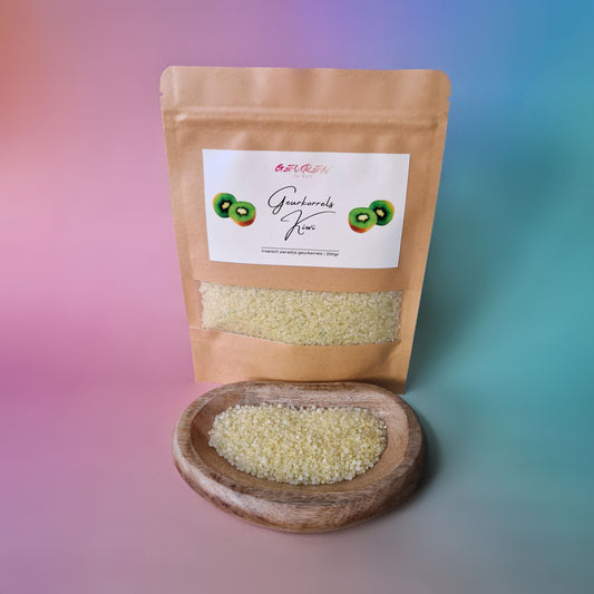 Zakje tropische geurkorrels met kiwigeur van Geuren in Huis, ideaal voor geurbranders en andere toepassingen.