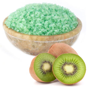 Geurkorrels in de geur kiwi in een schaaltje.