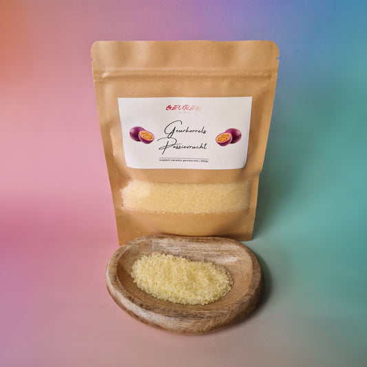 Zakje tropische geurkorrels met passievruchtgeur van Geuren in Huis, ideaal voor geurbranders en andere toepassingen.