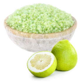 Geurkorrels in de geur Pomelo in een schaaltje.