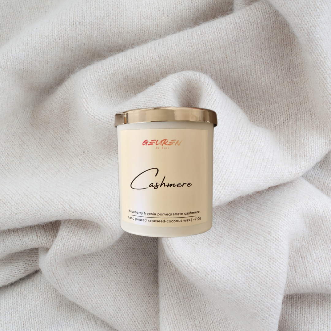 Geurkaars Cashmere met deksel, voorkant