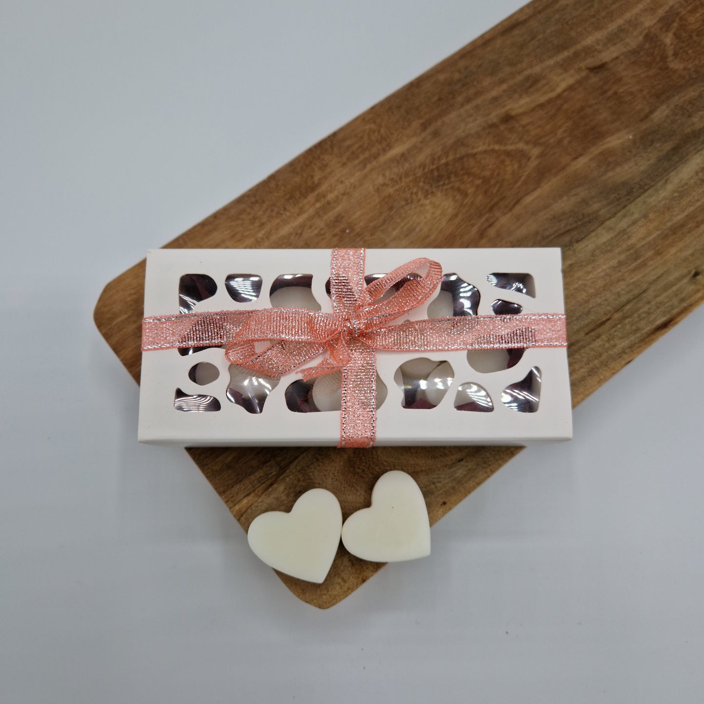 Geschenkdoosje wax melts Hearts WHITE